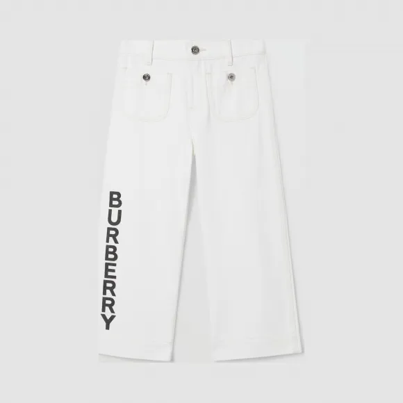 博百利/Burberry 徽标印花日本牛仔裤 (自然白)  80263871
