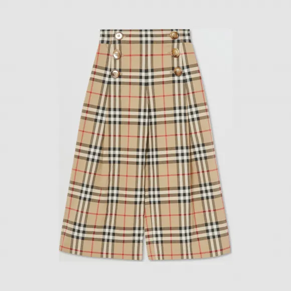 博百利/Burberry Vintage 格纹棉质水手风长裤 (典藏米色)  80263891