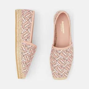 博百利/Burberry 女士 专属标识印花棉质帆布麻编鞋  80297071