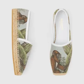 博百利/Burberry 女士 猴子提花拼皮革麻编鞋  80297091