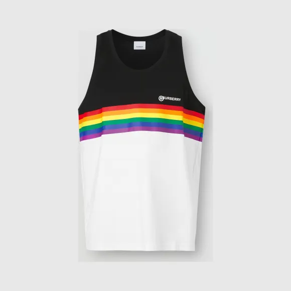博百利/Burberry 男士 霓彩条纹印花棉质背心 80328011