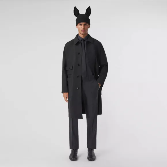 博百利/Burberry 人字纹羊毛量裁九分裤 (炭灰麻灰) - 男士 80462031