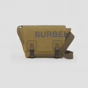 博百利/Burberry 小号 Horseferry 印花尼龙信使包 (深苔藓绿) - 男士 80508001