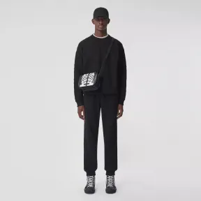 博百利/Burberry 徽标压花棉质运动衫 (黑色) - 男士 80509411