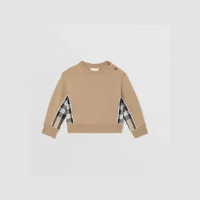 博百利/Burberry 格纹裁片棉质运动衫 (典藏米色) - 儿童 80514551