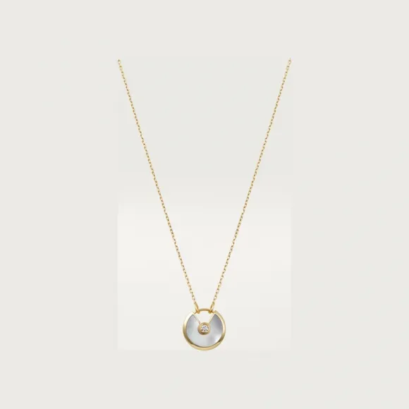 卡地亚/Cartier B7224559 - Amulette de Cartier项链 小号款 18K黄金 - 黄金 白色珍珠母贝 钻石