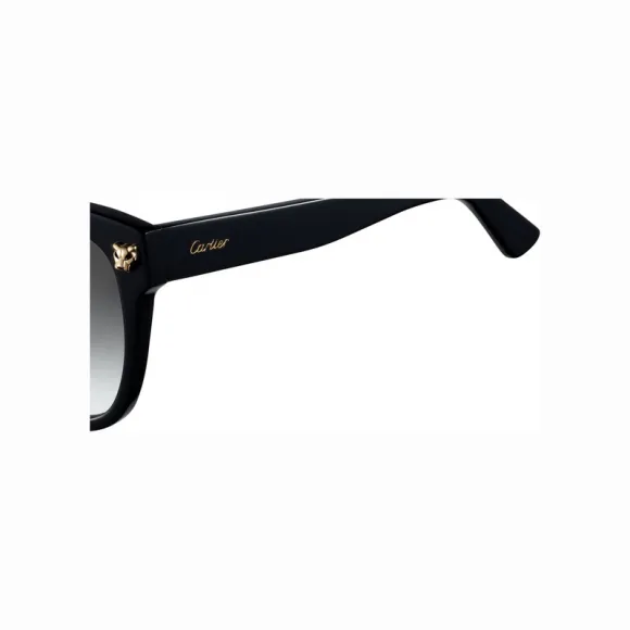 卡地亚/Cartier ESW00376 Panthère de Cartier太阳眼镜 黑色板材 香槟色镀金饰面金属材质 渐变灰色镜片 