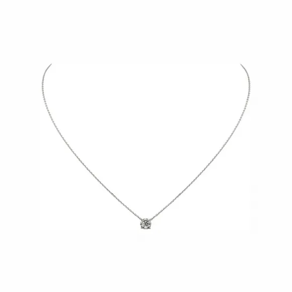 卡地亚/Cartier N7424189 - 1895吊坠项链 镶嵌圆形明亮式切割钻石 18K白金 - 白金 钻石