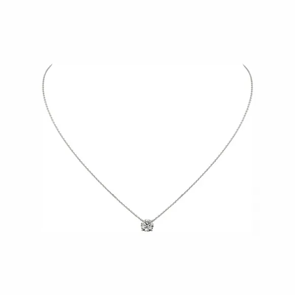 卡地亚/Cartier N7424194 - 1895吊坠项链 镶嵌圆形明亮式切割钻石 18K白金 - 白金 钻石