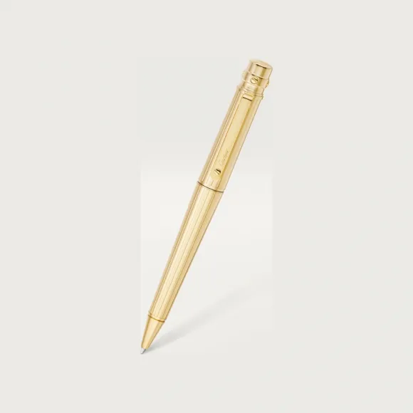 卡地亚/Cartier OP000121 - Santos de Cartier圆珠笔 - 大号款 雕刻金属 镀金饰面