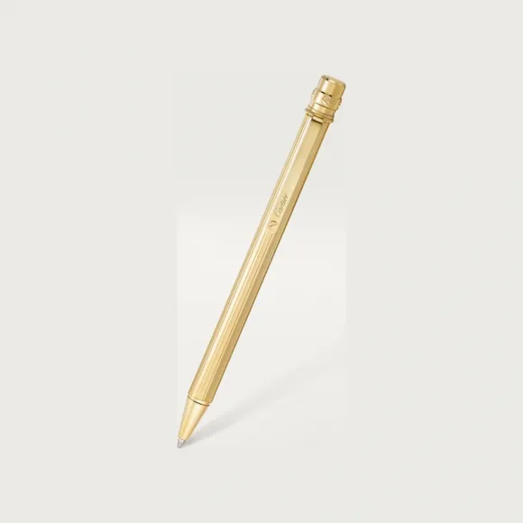 卡地亚/Cartier OP000140 - Santos de Cartier圆珠笔 - 小号款 雕刻金属 镀金饰面