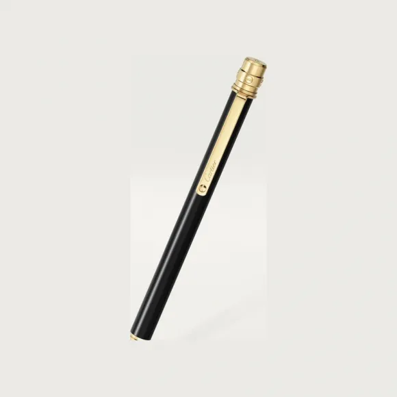 卡地亚/Cartier OP000151 Santos de Cartier圆珠笔 小号款 黑漆 镀金饰面 