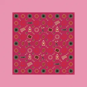 卡地亚/Cartier OS000083 - Diabolo de Cartier方巾 90 - 紫红色斜纹真丝