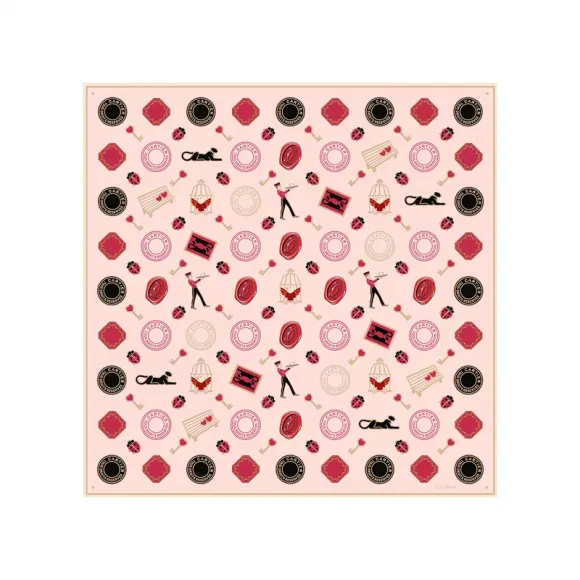 卡地亚/Cartier OS000090 Diabolo de Cartier方巾 粉红色斜纹真丝 