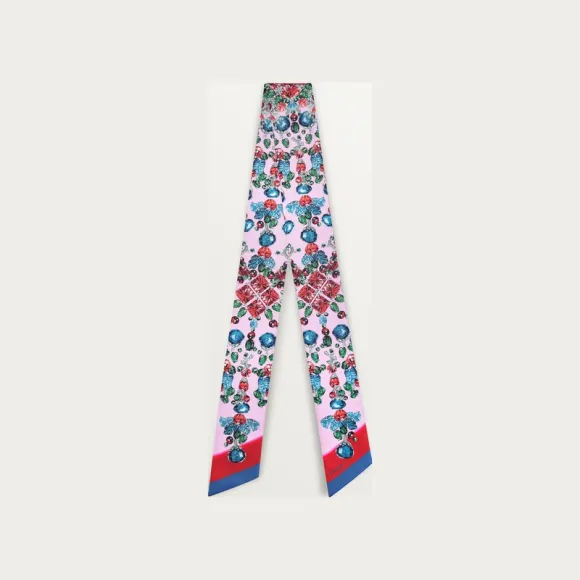 卡地亚/Cartier OS000095 “Tutti Frutti”水果锦囊风格Bandeau细丝巾 粉红色斜纹真丝 