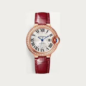 卡地亚/Cartier WJBB0033 - Ballon Bleu de Cartier卡地亚蓝气球腕表 33毫米 18K玫瑰金 自动上链 - 33毫米表款 自动机芯 18K玫瑰金 钻石 皮表带