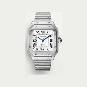 卡地亚/Cartier WSSA0029 - Santos de Cartier腕表 中号 精钢 自动上链 - 中号表款 自动机芯 精钢 可替换式金属表链与皮表带