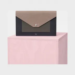 思琳/Celine  Pocket米色鳄鱼压纹绒面皮链条晚装包 105203AR4.02BG