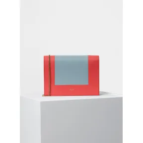 思琳/Celine  Frame罂粟红和云雾色光滑小羊皮链条晚装包 107773AO4.27AC