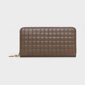 思琳/Celine 女士 C Charm大号绗缝小牛皮拉链钱包 10B553BFL.15KH