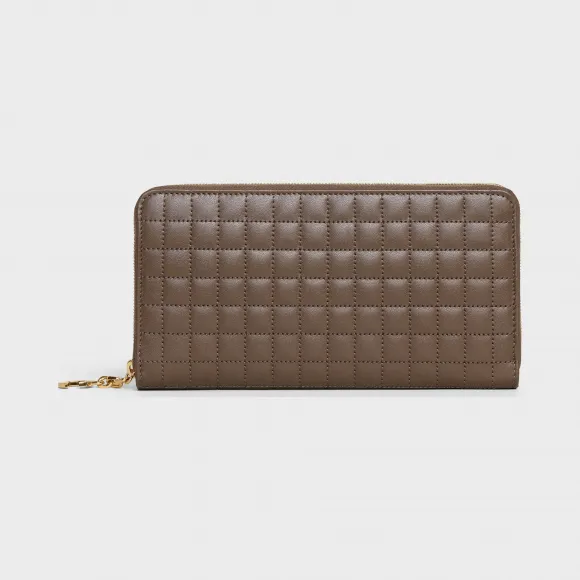 思琳/Celine 女士 C Charm大号绗缝小牛皮拉链钱包 10B553BFL.15KH