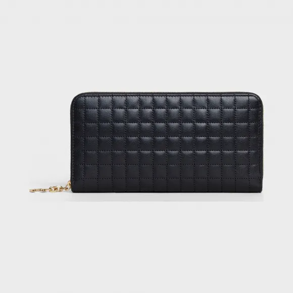 思琳/Celine 女士 C Charm大号绗缝小牛皮拉链钱包 10B553BFL.38NO