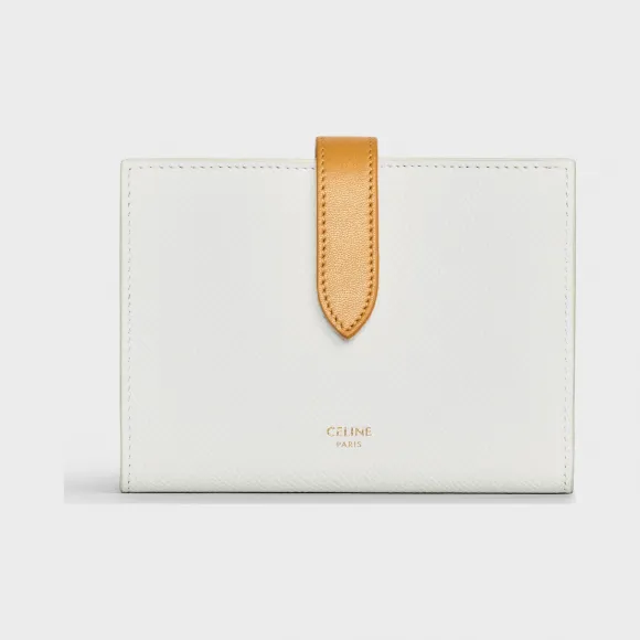 思琳/Celine 女士 中号双色粒面小牛皮饰带钱包 10B643BRU.01IO