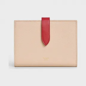 思琳/Celine 女士 中号双色粒面小牛皮饰带钱包 10B643BRU.03NJ