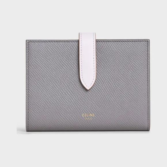 思琳/Celine 女士 中号双色粒面小牛皮饰带钱包 10B643BRU.10PP