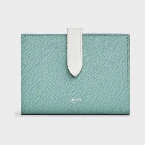 思琳/Celine 女士 中号双色粒面小牛皮饰带钱包 10B643BRU.29CW