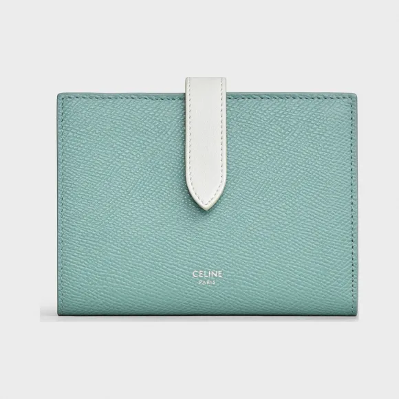 思琳/Celine 女士 中号双色粒面小牛皮饰带钱包 10B643BRU.29CW