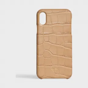 思琳/Celine 女士 iPhone X和iPhone XS鳄鱼纹压印小牛皮手机保护壳 10C413CA1.03DT