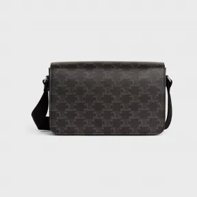 思琳/Celine 男士 标志印花牛皮革翻盖邮差包 111592ETH.38SI