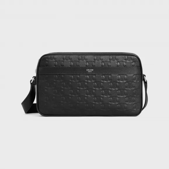 思琳/Celine 中号TRIOMPHE压花牛皮革邮差包 117003FS3.38SI