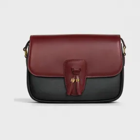 思琳/Celine 女士 中号双色亮泽小牛皮流苏手袋 190483BOA.28LC
