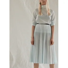 思琳/Celine  浅蓝色双面针织高领上衣 20CB27597.05LB