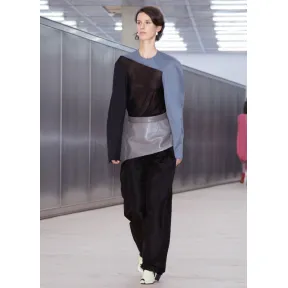 思琳/Celine  中灰色羊毛斜纹布长袖上衣 20CP9265A.09GM