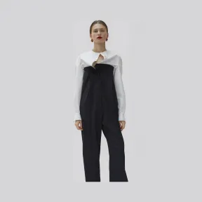 思琳/Celine  薄羊毛比达呢和棉质罗缎双材质连身裤 21S42679A.38NO