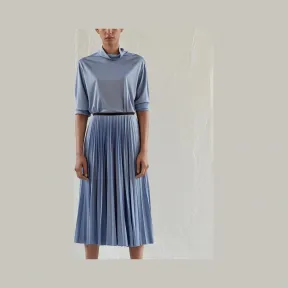 思琳/Celine  薰衣草紫色垂顺感针织面料光线褶半裙 22O827362.33LA