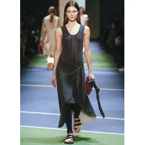 思琳/Celine  烟黑色羊毛和安哥拉山羊毛针织连衣裙 26W457471.10AN