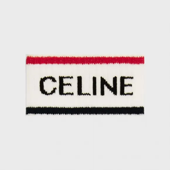 思琳/Celine 男士 CELINE条纹棉袜 - 纯白色 / 红色 2A00Q035N.27WR