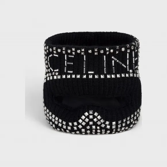 思琳/Celine 男士 刺绣铆钉羊毛面具 2A24S930O.38NO.TU