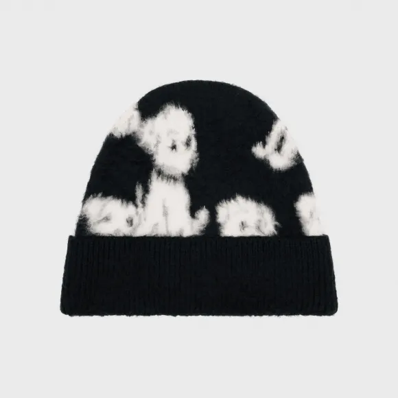 思琳/Celine 男士 ARTIST 拉绒棉提花毛线帽 - 黑色 2A97W531Q.38NO
