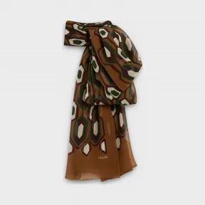 思琳/Celine 女士 “眼睛壁纸”印花真丝乔其纱围巾 2AWF1231H.02DG