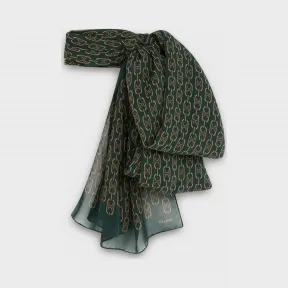 思琳/Celine 女士 “chaîne triomphe”印花真丝乔其纱围巾 2AWF1269H.31SD