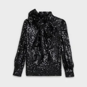 思琳/Celine 女士 欧根纱蝴蝶结领带短衫 2B0903698.38NO