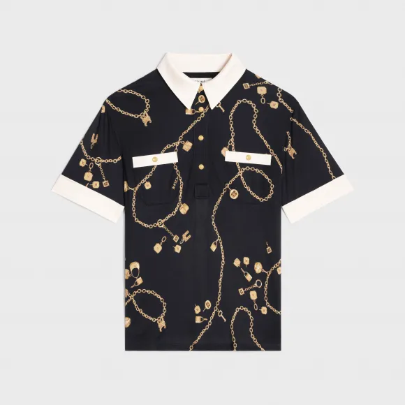 思琳/Celine 女士 桑蚕丝针织POLO衫 2B832468U.96NL.34