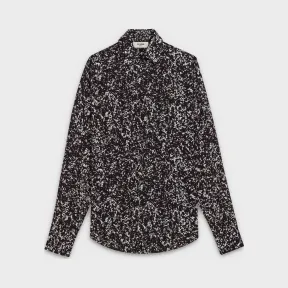 思琳/Celine 男士 药店领大理石纹印花人造丝经典衬衫 2C028371F.38YB