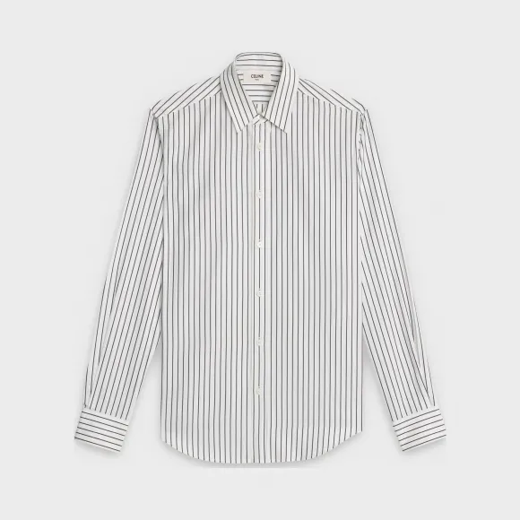 思琳/Celine 男士 药店领条纹棉布经典衬衫 2C028910C.01WB