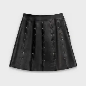 思琳/Celine 女士 A字版型小羊皮半裙 2H044275D.38NO